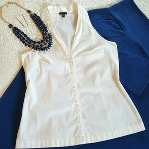 Ann Taylor, cutaway/sleeveless, button-up, Sz. 6